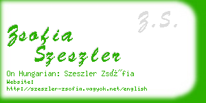 zsofia szeszler business card